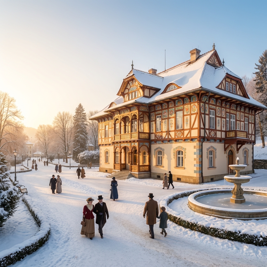 Jurkovičův dům v zimě